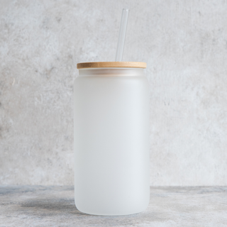 Lux Label & Co. 16 oz FROSTED LIBBY GLASS CUP- INSTOCK