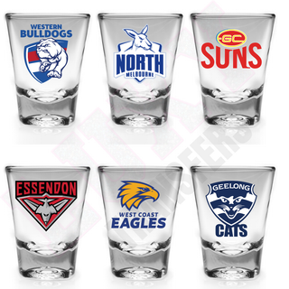 Lux Label & Co. WESTERN BULLDOGS AFL SHOT GLASS UV DECALS