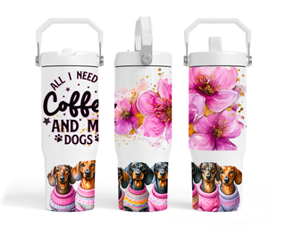 Lux Label & Co. ALL I NEED IS COFFEE AND MY DOGS 30 OZ TUMBLER UV WRAP- INSTOCK