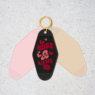 Lux Label & Co. HUGS & KISSES -INSTOCK KEYCHAIN UV DECAL