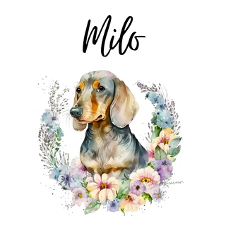 Lux Label & Co. Uv DTF Print Wraps DACHSHUND MILO CANISTER UV DECAL