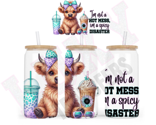 Lux Label & Co. Uv DTF Print Wraps IM NOT A MESS IM A SPICY DISASTER - INSTOCK 16 OZ UV DTF WRAP