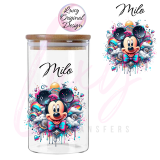 Lux Label & Co. Uv DTF Print Wraps MICKEY MILO CANISTER UV DECAL
