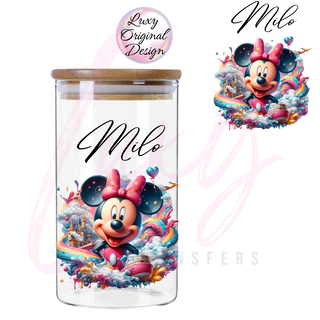 Lux Label & Co. Uv DTF Print Wraps MINNIE MILO CANISTER UV DECAL
