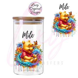 Lux Label & Co. Uv DTF Print Wraps POOH MILO CANISTER UV DECAL