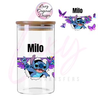 Lux Label & Co. Uv DTF Print Wraps STITCH MILO CANISTER UV DECAL